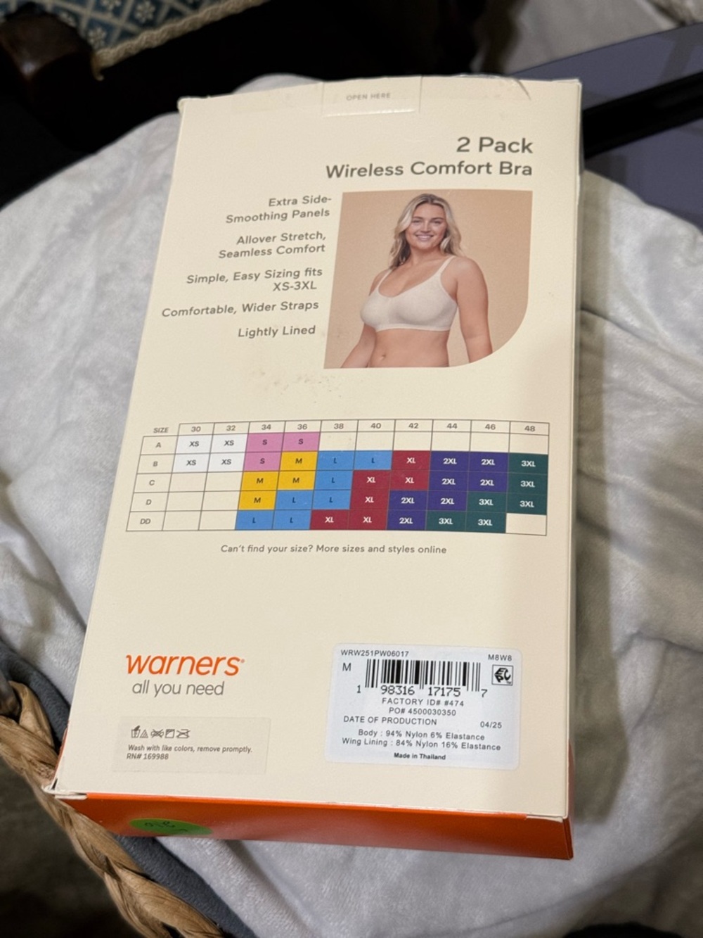 Warner's 2-Pack Wireless Comfort Bras – Nude & White - Picture 2 of 2